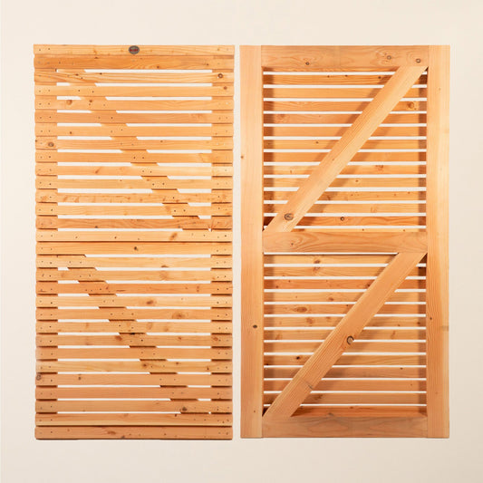 Larch Single Slatted Gate