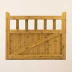 Cottage Scandinavian Redwood Mortise and Tenon T&G Driveway Gate Pair