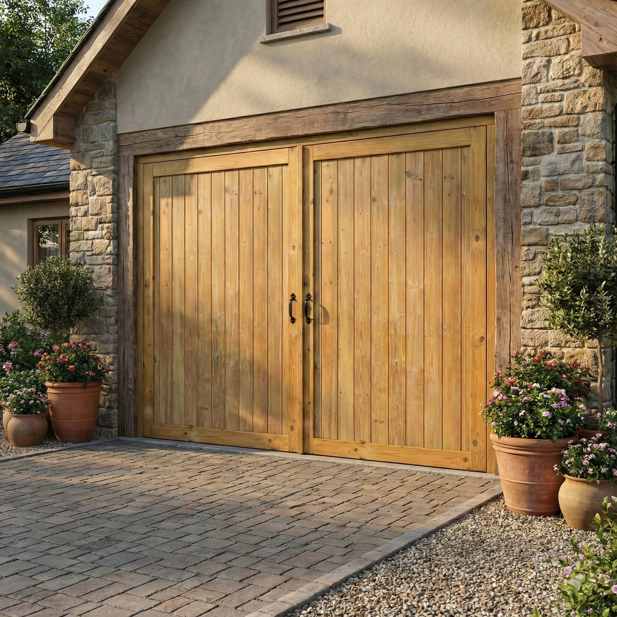 Croyde Scandinavian Redwood Garage Doors