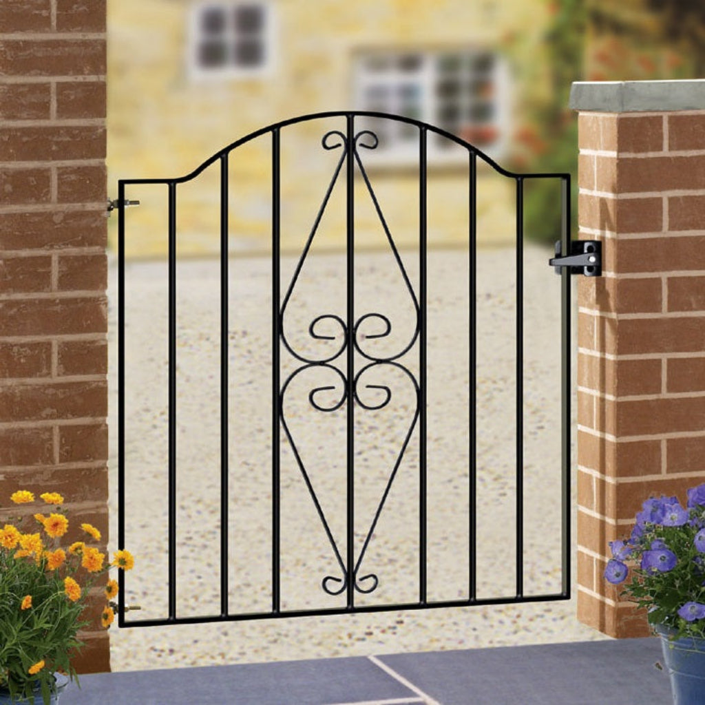 Helston Scroll Bow Top Steel Garden Gate
