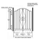Helston Scroll Bow Top Steel Garden Gate