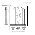 Helston Scroll Bow Top Steel Garden Gate