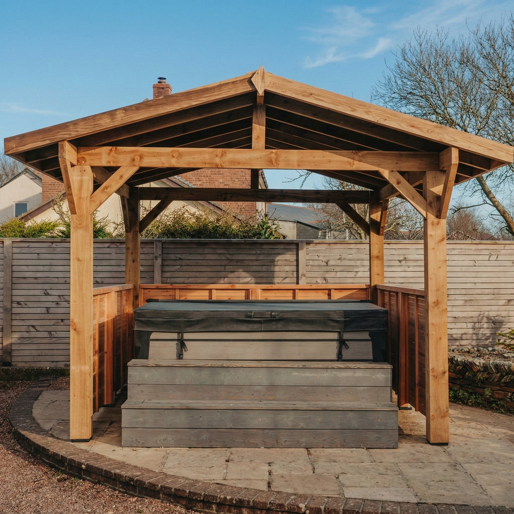 Half-Height Slatted Wall with Pergola Kit (Individual Wall)