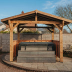 Half-Height Slatted Wall with Pergola Kit (Individual Wall)