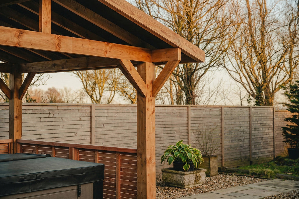 Half-Height Slatted Wall with Pergola Kit (Individual Wall)