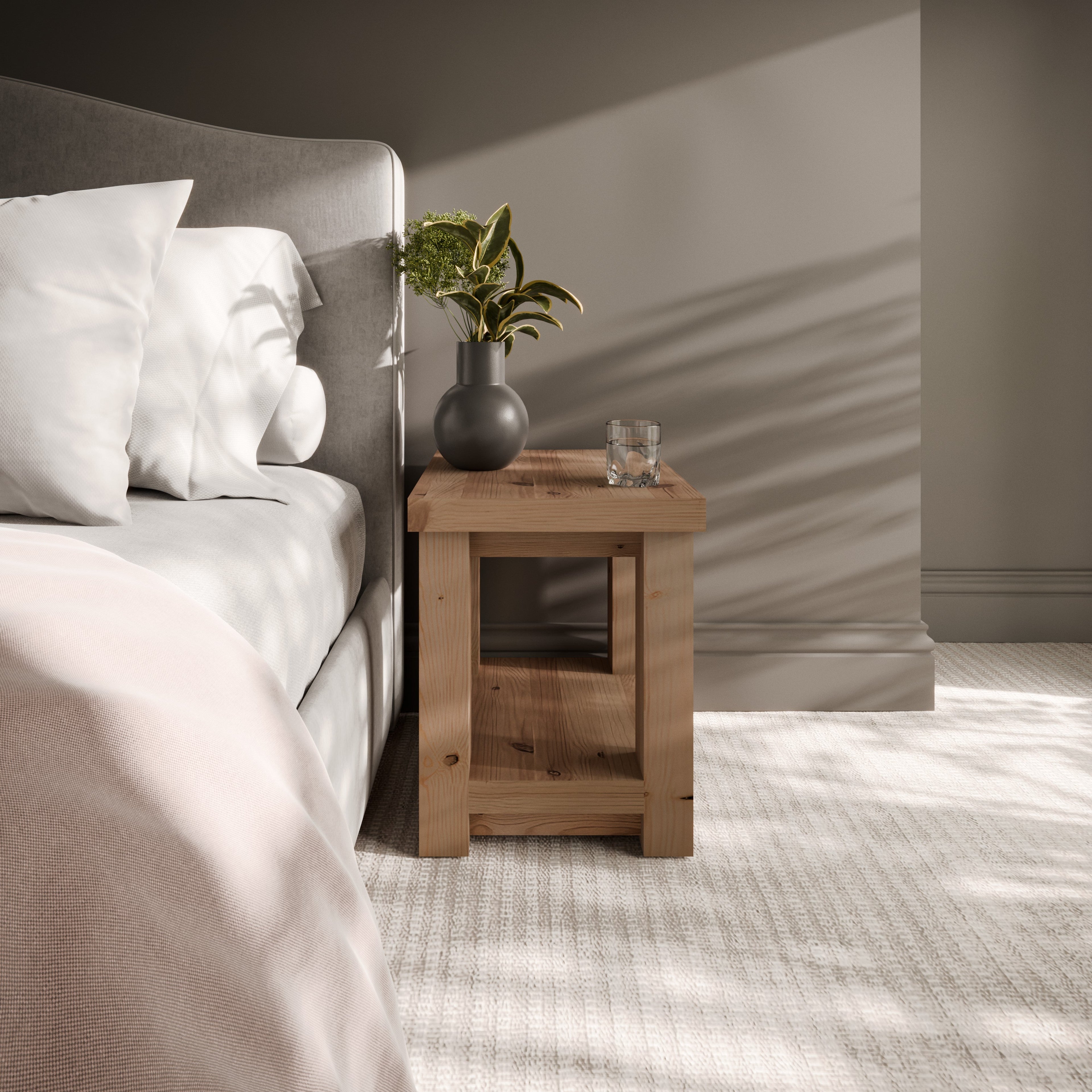 Highampton Scandinavian Pine Bedside Table