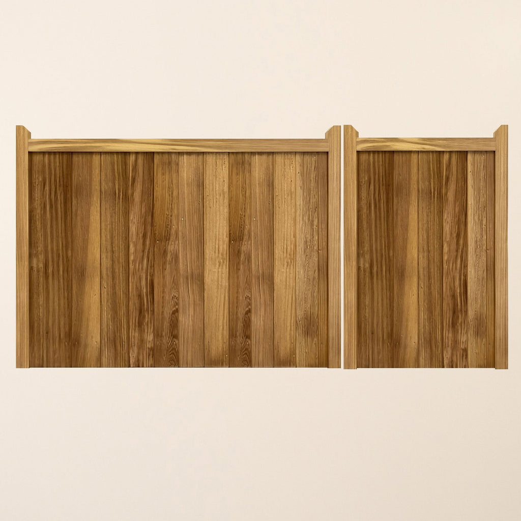 Highampton Iroko Mortise & Tenon 3/4 & 1/4 Entrance Gate Pair