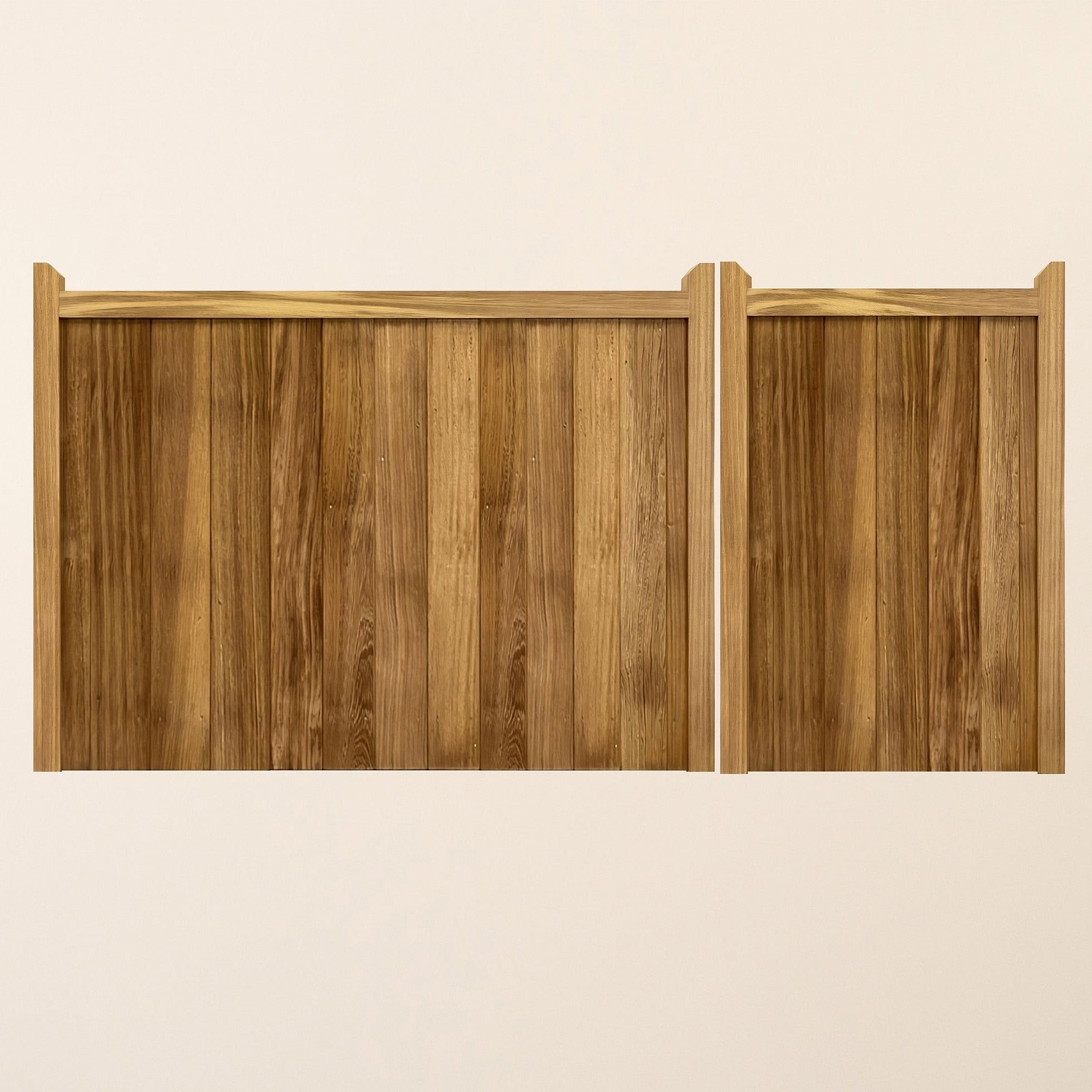 Highampton Iroko Mortise & Tenon 3/4 & 1/4 Entrance Gate Pair