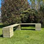 Square Decking Planters & Bench Combination