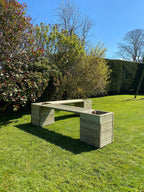 Square Decking Planters & Bench Combination