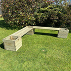 Square Decking Planters & Bench Combination