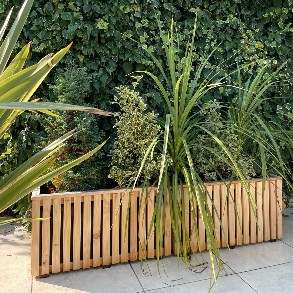 Premium Cedar Vertical Slatted Panel Planter
