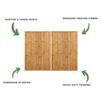 Clovelly Scandinavian Redwood Mortise & Tenon T&G Driveway Gate Pair