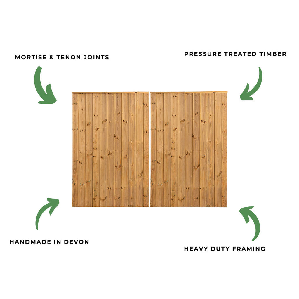 Clovelly Scandinavian Redwood Mortise & Tenon Sliding Driveway Gate