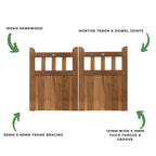 Iroko Cottage Mortise & Tenon Driveway Gate Pair