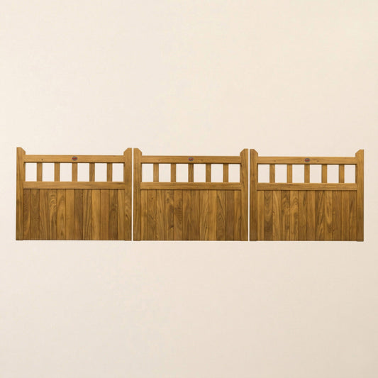 Cottage Iroko Bifold 3-Leaf Driveway Gate