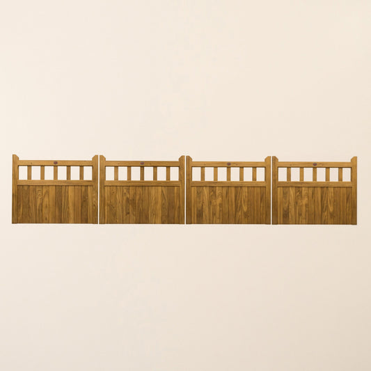 Cottage Iroko Bifold 4-Leaf Driveway Gate