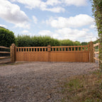 Iroko Cottage Mortise & Tenon Driveway Gate Pair