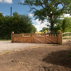 Iroko Cottage Mortise & Tenon Driveway Gate Pair