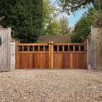 Iroko Cottage Mortise & Tenon Driveway Gate Pair