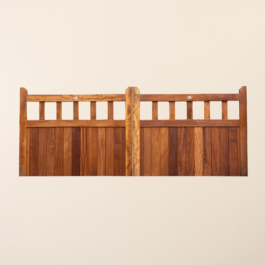 Iroko Cottage Mortise & Tenon Driveway Gate Pair