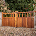 Iroko Cottage Mortise & Tenon Driveway Gate Pair