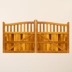 Iroko Swan Neck Cottage Driveway Gate Pair