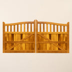 Iroko Swan Neck Cottage Mortise & Tenon Sliding Driveway Gate