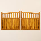 Iroko Swan Neck Cottage Driveway Gate Pair