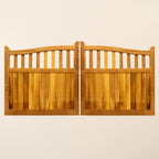 Iroko Swan Neck Cottage Mortise & Tenon Sliding Driveway Gate