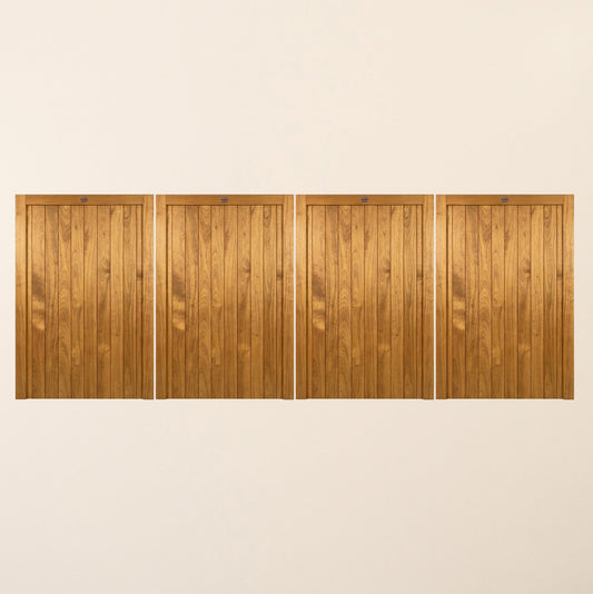 Croyde Iroko Bifold 4-Leaf Driveway Gate