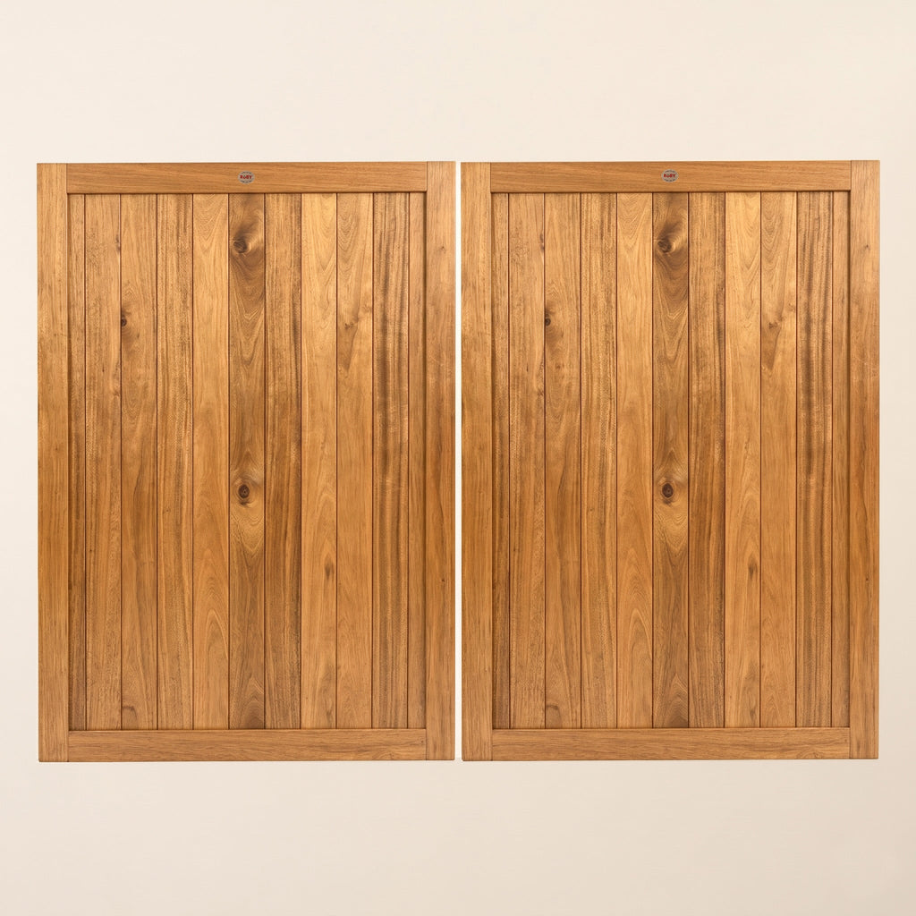 Iroko Solid Garage Door Pair