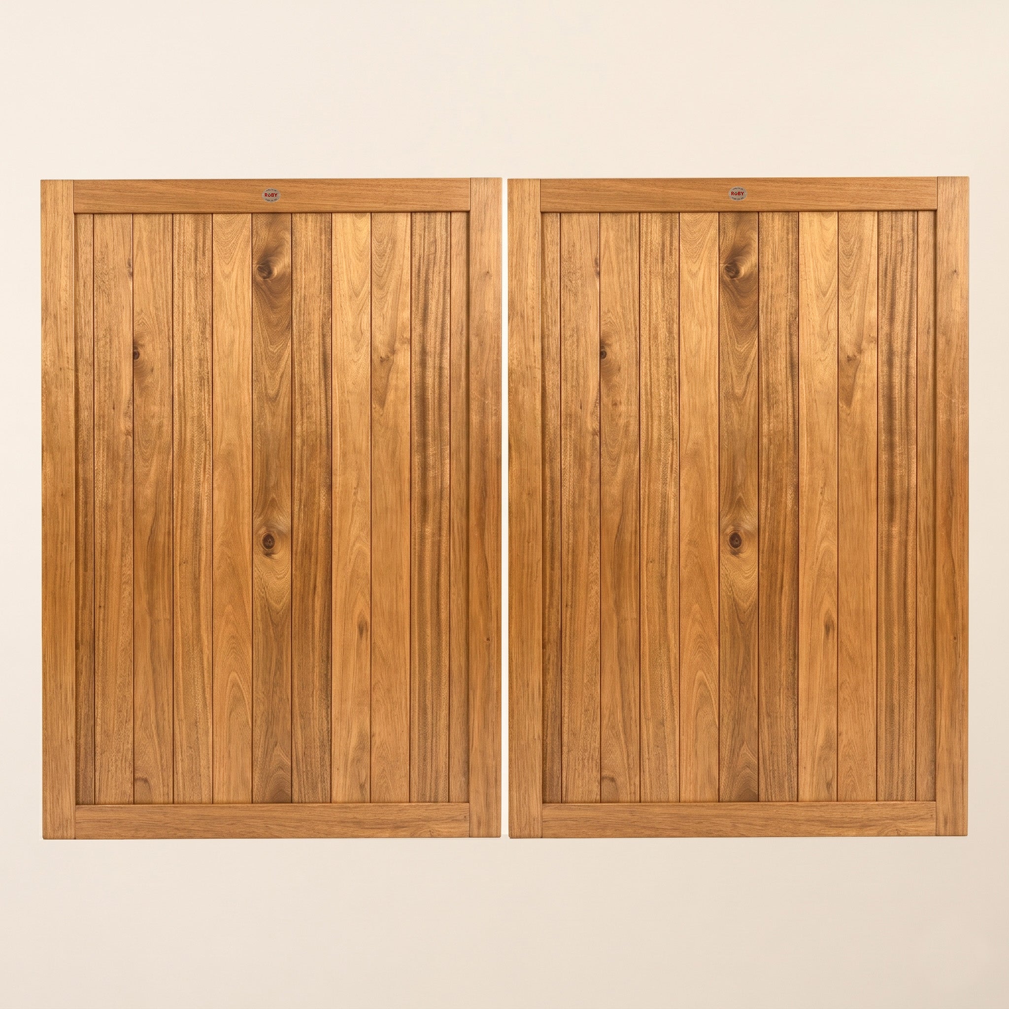Iroko Solid Garage Door Pair