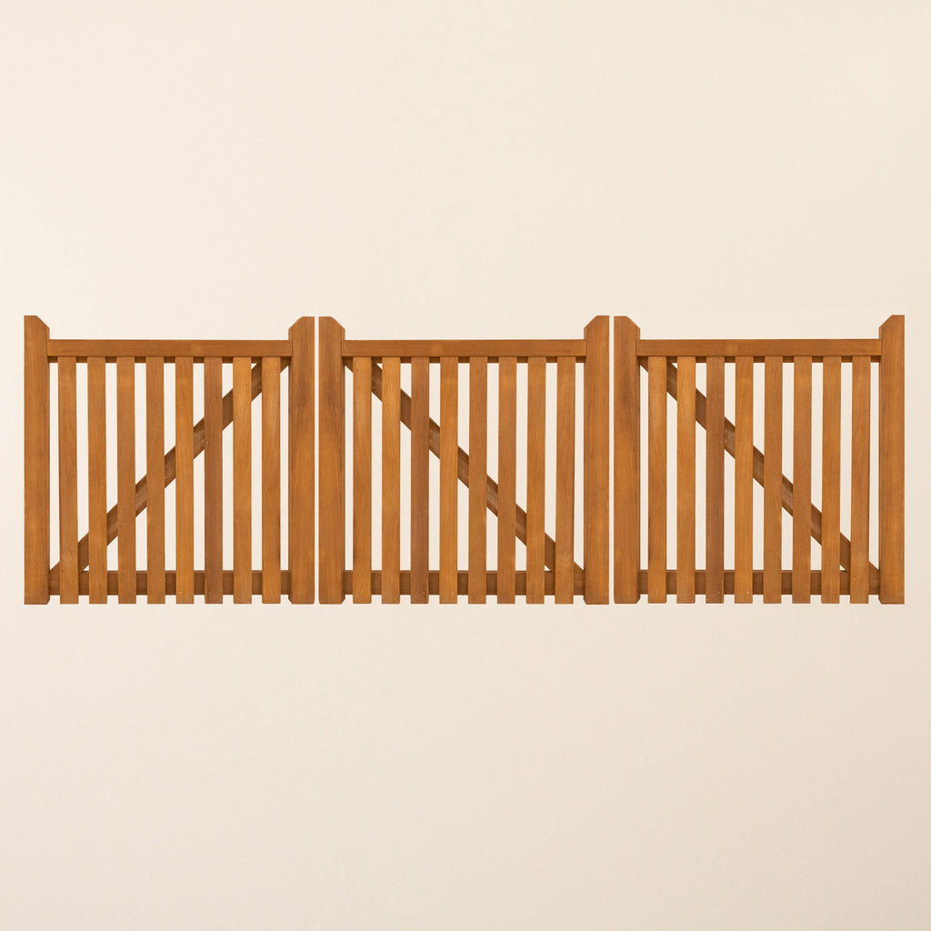 Salcombe Iroko Bifold 3-Leaf Driveway Gate