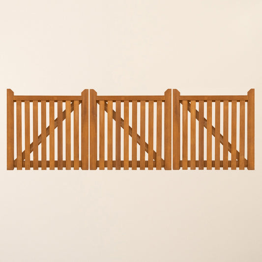 Salcombe Iroko Bifold 3-Leaf Driveway Gate