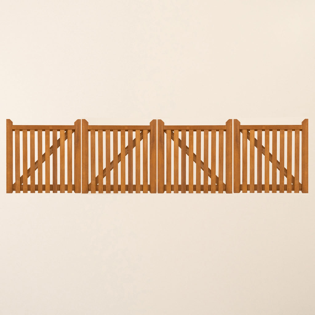 Salcombe Iroko Bifold 4-Leaf Driveway Gate