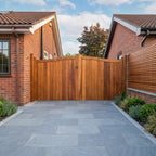 Iroko Swan Neck Driveway Gate Pair