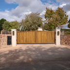 Iroko Swan Neck Driveway Gate Pair