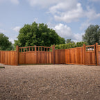 Iroko Swan Neck Cottage Driveway Gate Pair