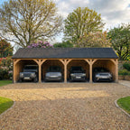 Corrugated Roof Larch Car Port