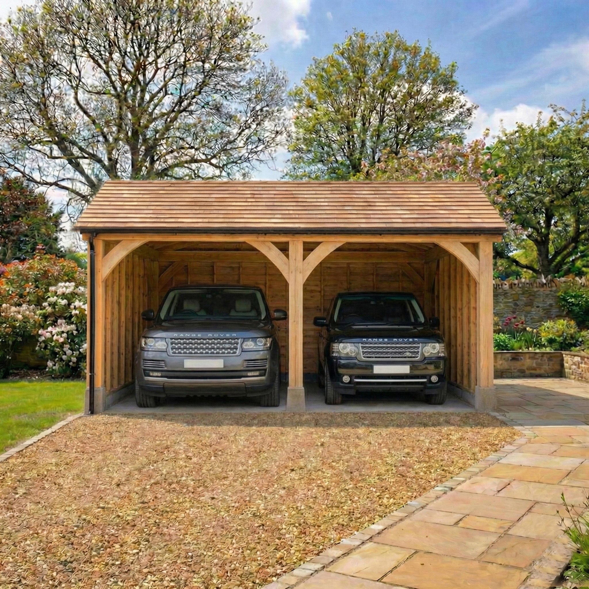 Cedar Featheredge Roof Larch Car Port