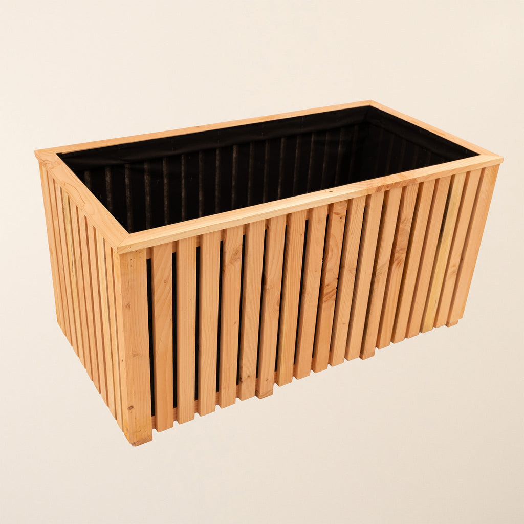 Premium Larch Vertical Slatted Panel Planter