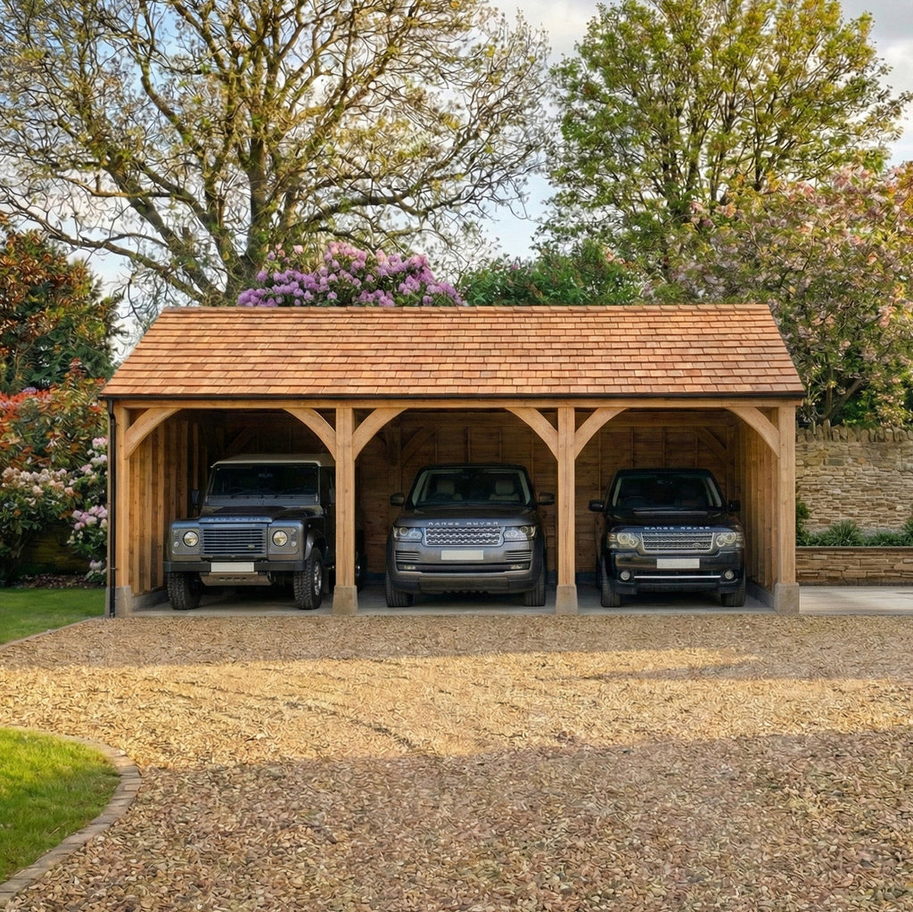 Cedar Shingle Roof Larch Car Port