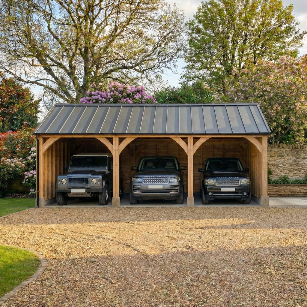 Standing Seam Roof Larch Car Port