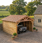 Cedar Shingle Roof Larch Car Port