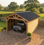 Corrugated Roof Larch Car Port