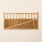 Cottage Scandinavian Redwood Mortise & Tenon 3/4 Split Driveway Gate Pair