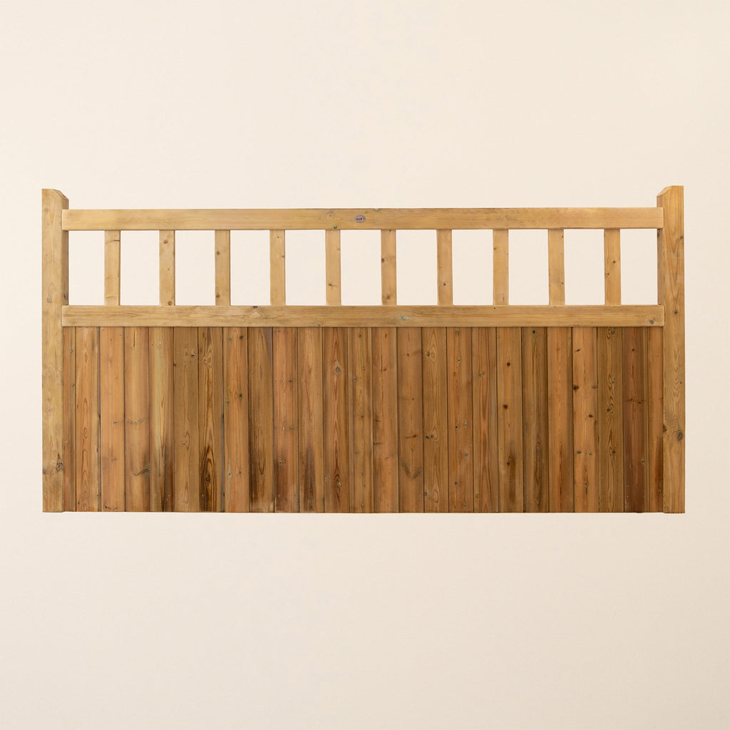 Cottage Scandinavian Redwood Mortise & Tenon 3/4 Split Driveway Gate Pair