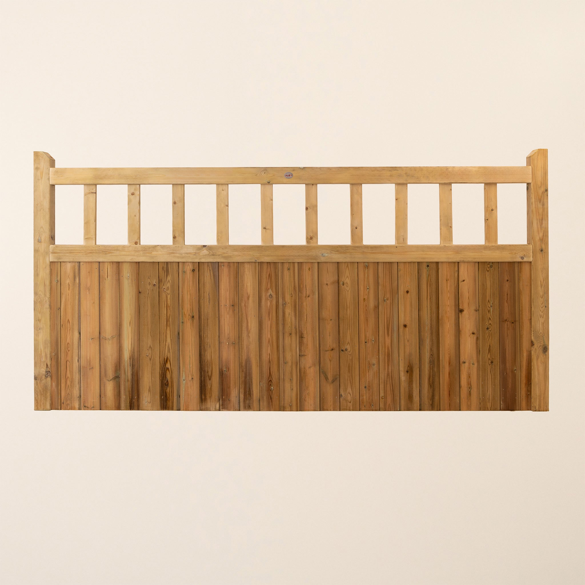 Cottage Scandinavian Redwood Mortise & Tenon 3/4 Split Driveway Gate Pair