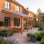Lean-To Corrugated Clear Roof Planed British Cedar Gazebo